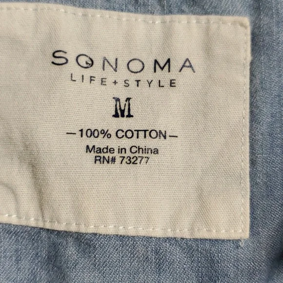 SONOMA Life Style 3/4 button roll sleeves Denim shirt women's size M - Picture 4 of 4
